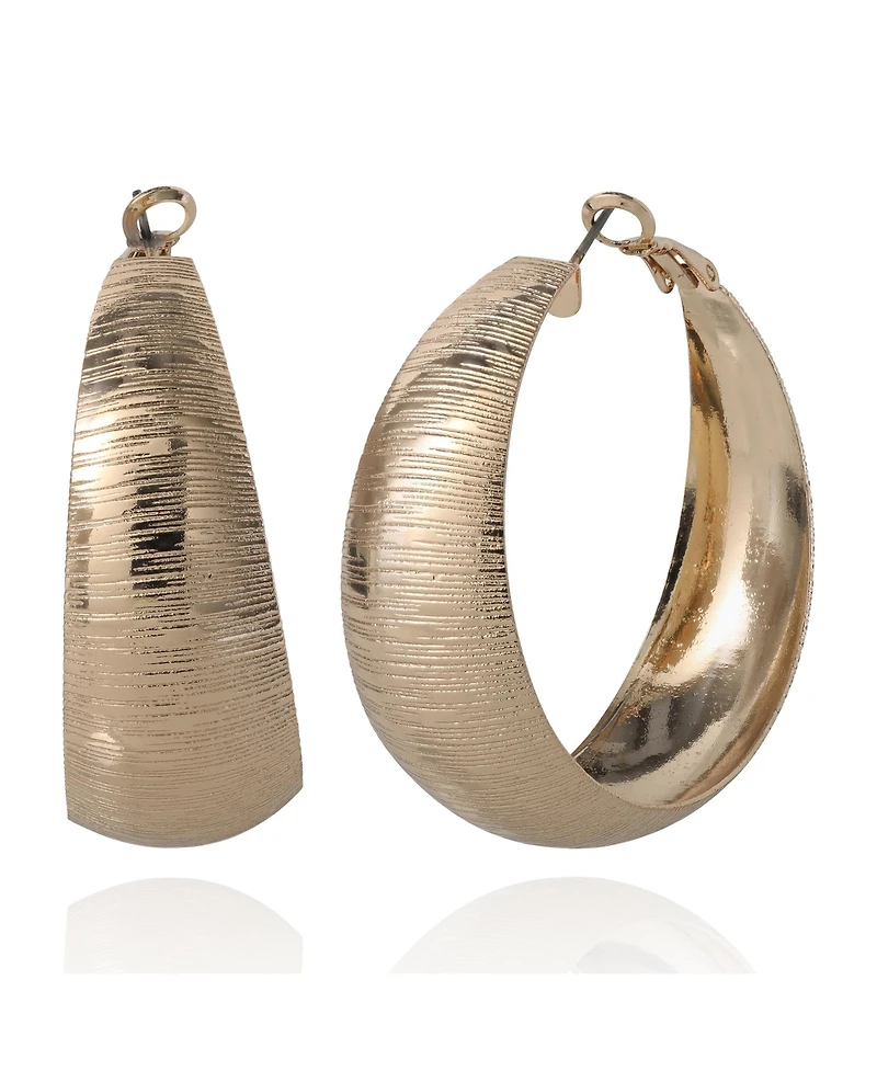 BCBGeneration Matte Textured Gold Hoop Earrings