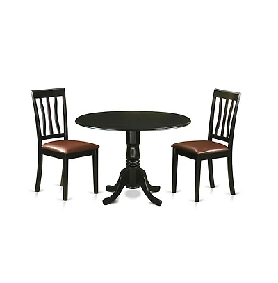 East West Furniture 3 Pc Dining room set for 2-Dining Table and 2 Dining Chairs