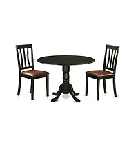 East West Furniture 3 Pc Dining room set for 2-Dining Table and 2 Dining Chairs