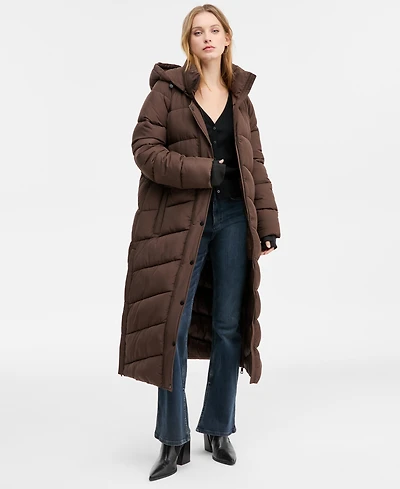 Bcbg Women's Hooded Water-Resistant Maxi Puffer Coat, Macy's Exclusive