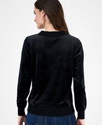 Style & Co Women's V-Neck Velour Pullover Top, Macy's Exclusive