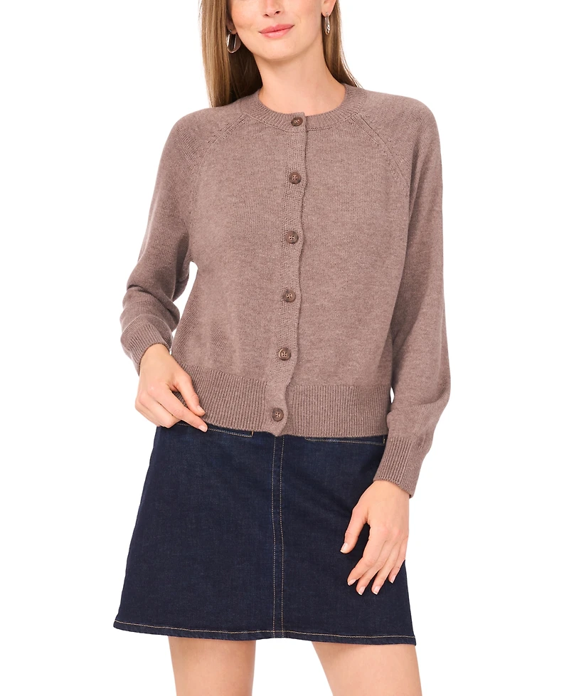 Vince Camuto Women's Raglan Crewneck Cardigan