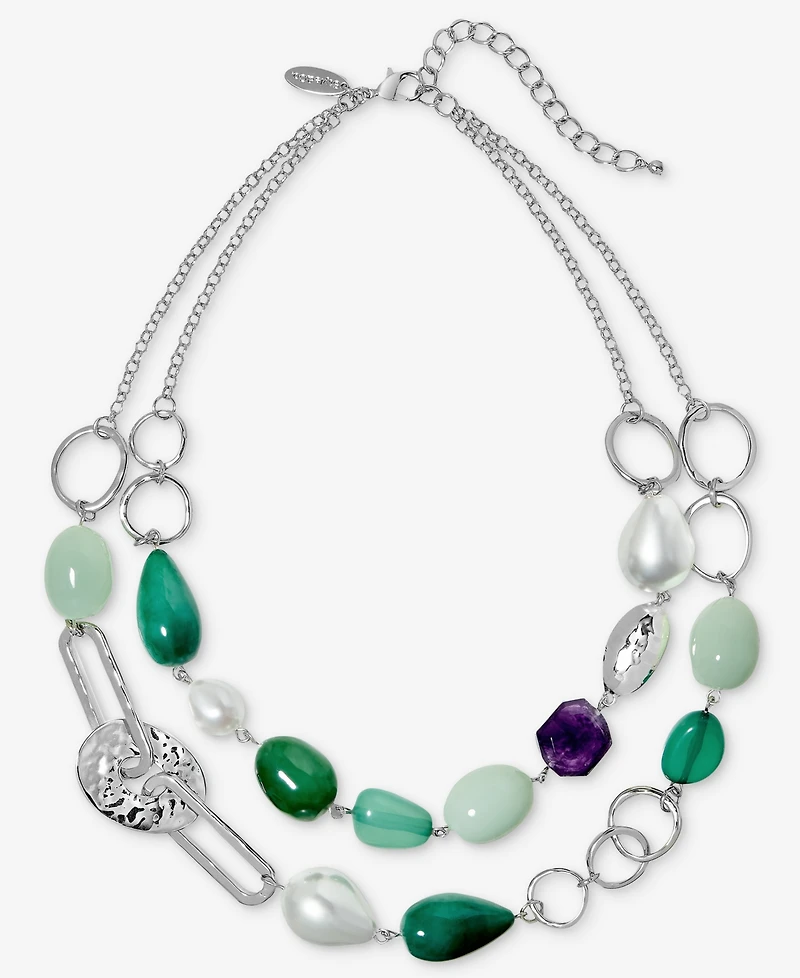Style & Co Multi-Stone Layered Statement Necklace, 18" + 3" extender, Macy's Exclusive