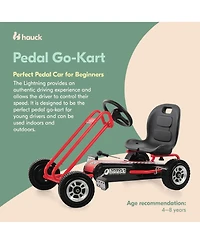 hauck Lightning Ergonomic Pedal Ride On Go Kart Toy for Boys and Girls, Red