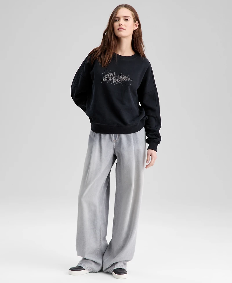 Boss Orange Women's Studded Logo Sweatshirt