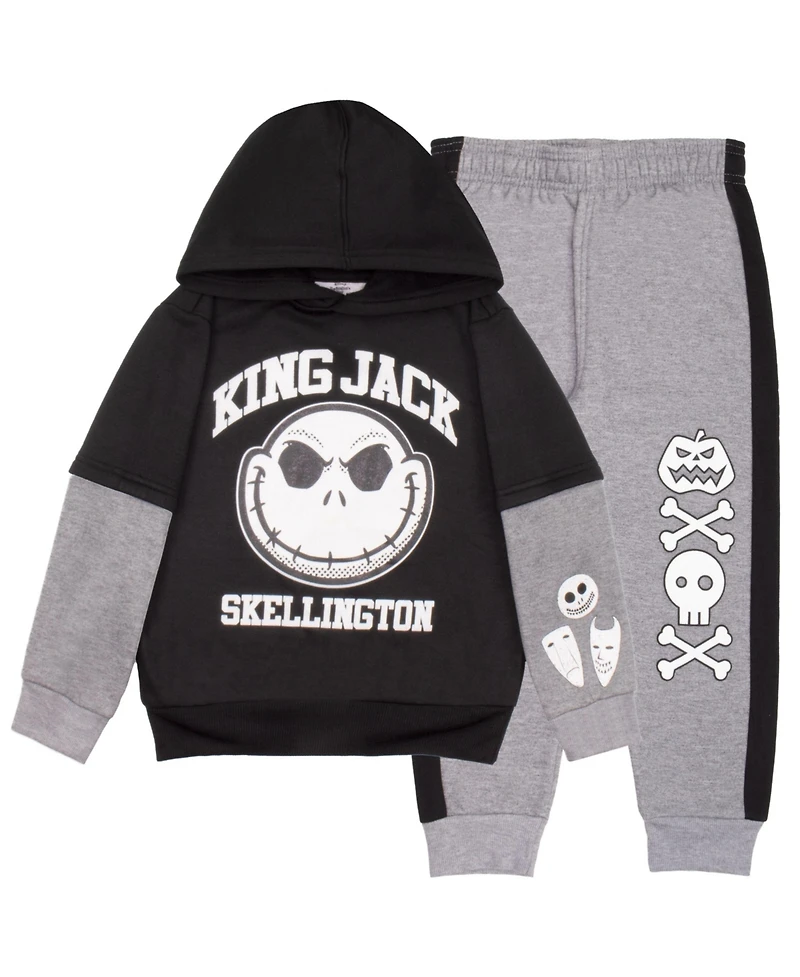 Nightmare Before Christmas Little Boys 2 Piece Fleece Hoodie and Jogger Pants Set