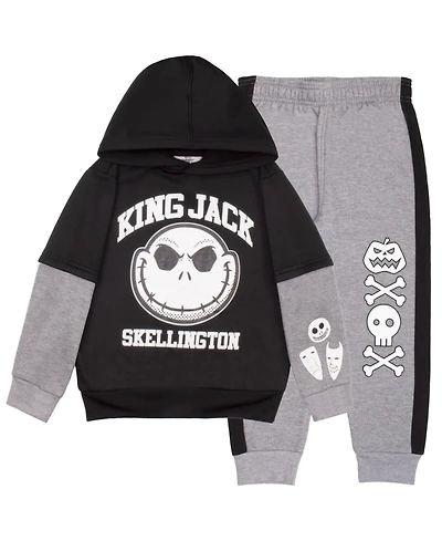 Nightmare Before Christmas Little Boys 2 Piece Fleece Hoodie and Jogger Pants Set