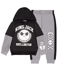 Nightmare Before Christmas Little Boys 2 Piece Fleece Hoodie and Jogger Pants Set