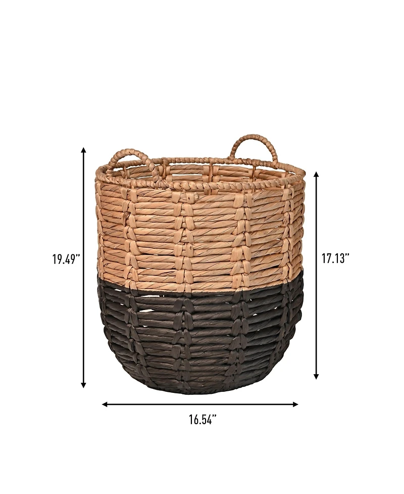Jonathan Y Laurel 19.49" Bohemian Hand-Woven Abaca Hamper Basket with Handles