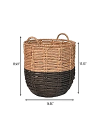 Jonathan Y Laurel 19.49" Bohemian Hand-Woven Abaca Hamper Basket with Handles