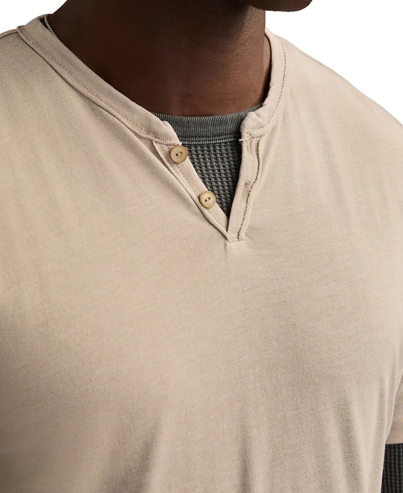 Lucky Brand Men's Venice Burnout Notch Neck T-shirts