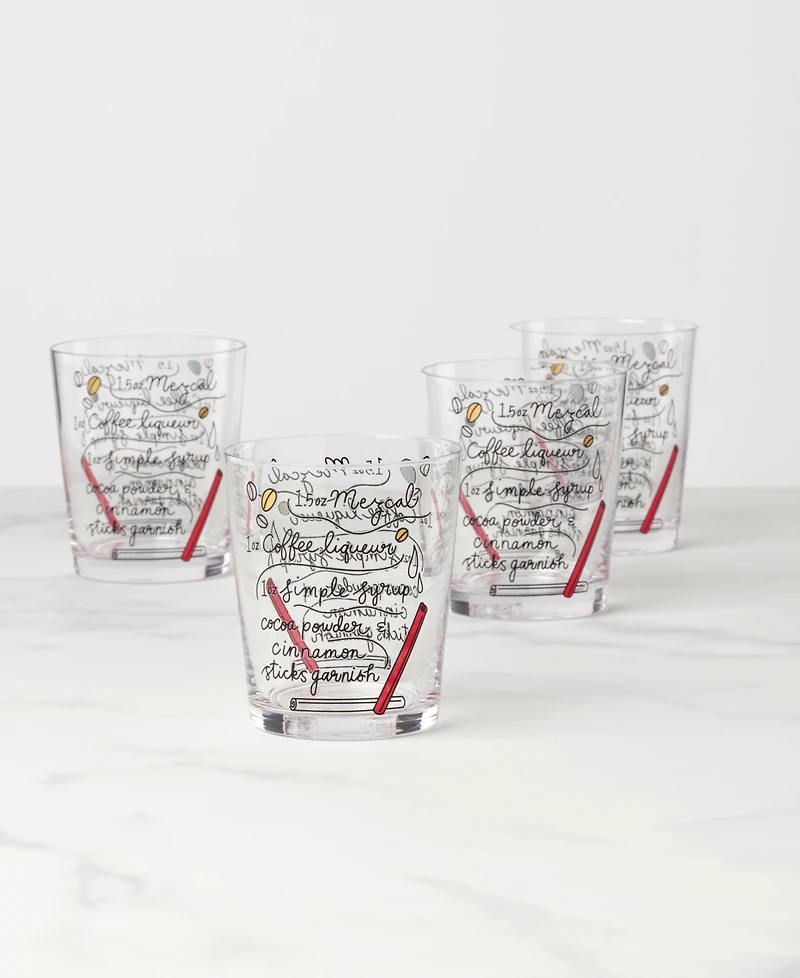Kate Spade Make Merry Double Old Fashioned Glasses, Set of 4