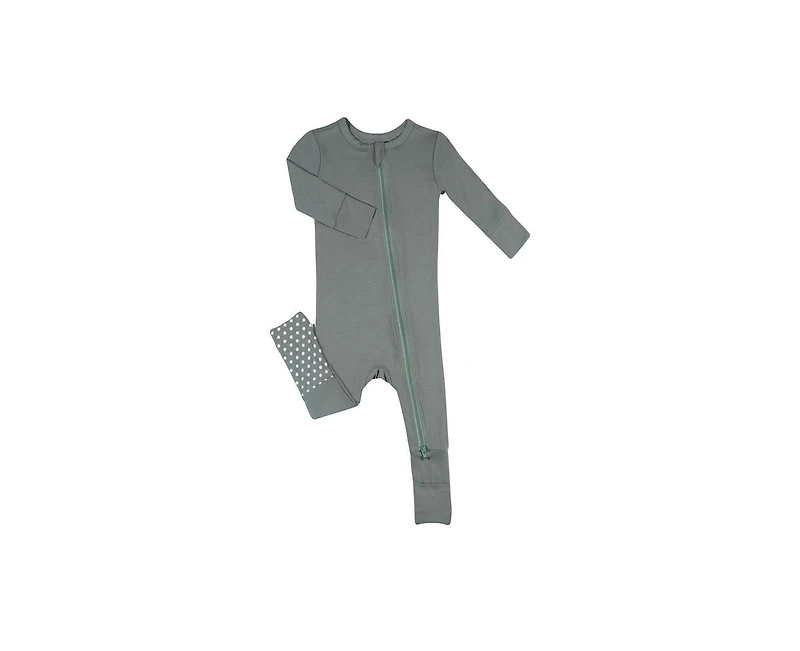Baby Grey By Everly Convertible Romper Fitted Long Sleeve Pajama