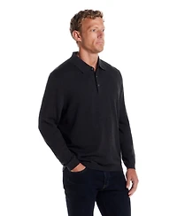 Weatherproof Vintage Men's Cotton Cashmere Long Sleeve Polo Sweater