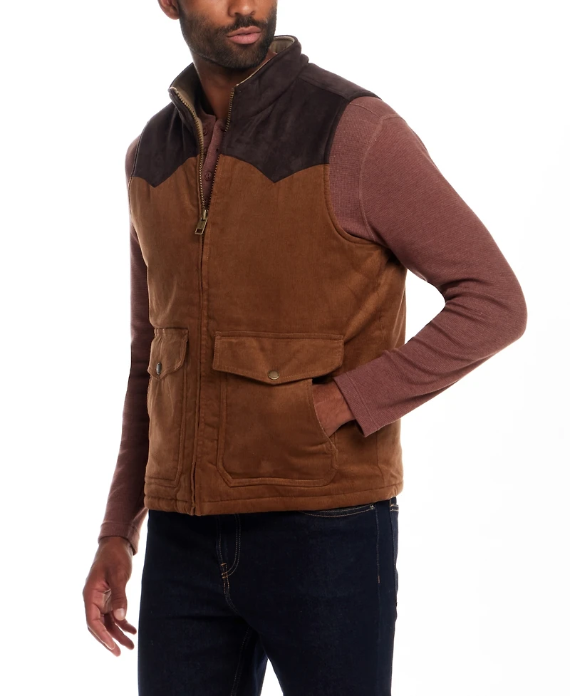 Weatherproof Vintage Men's Western Cord Suede Vest
