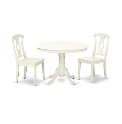 East West Furniture Dining Room Set Linen White