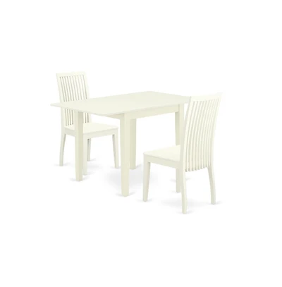 East West Furniture Dining Room Set Linen White