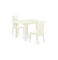 East West Furniture Dining Room Set Linen White