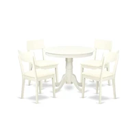 East West Furniture Dining Room Set Linen White