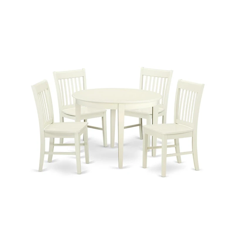 East West Furniture Dining Room Set Linen White