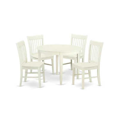 East West Furniture Dining Room Set Linen White