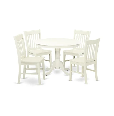 East West Furniture Dining Room Set Linen White