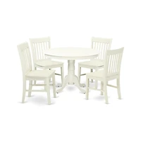 East West Furniture Dining Room Set Linen White