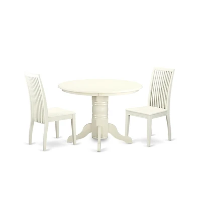 East West Furniture Dining Room Set Linen White