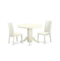 East West Furniture Dining Room Set Linen White