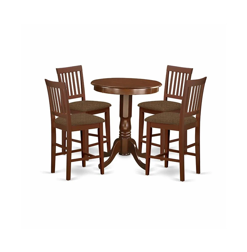 East West Furniture 5 Pc counter height pub set - high Table and 4 Kitchen Dining Chairs
