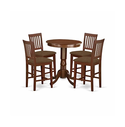 East West Furniture 5 Pc counter height pub set - high Table and 4 Kitchen Dining Chairs