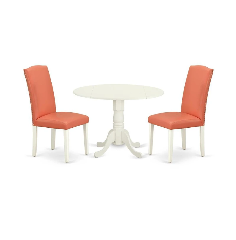 East West Furniture Dining Room Set Linen White