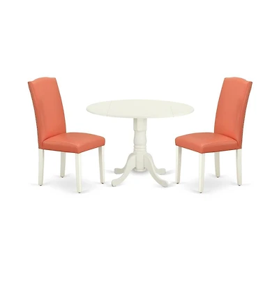 East West Furniture Dining Room Set Linen White