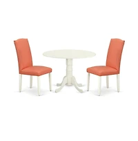 East West Furniture Dining Room Set Linen White