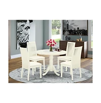East West Furniture Dining Room Set Linen White