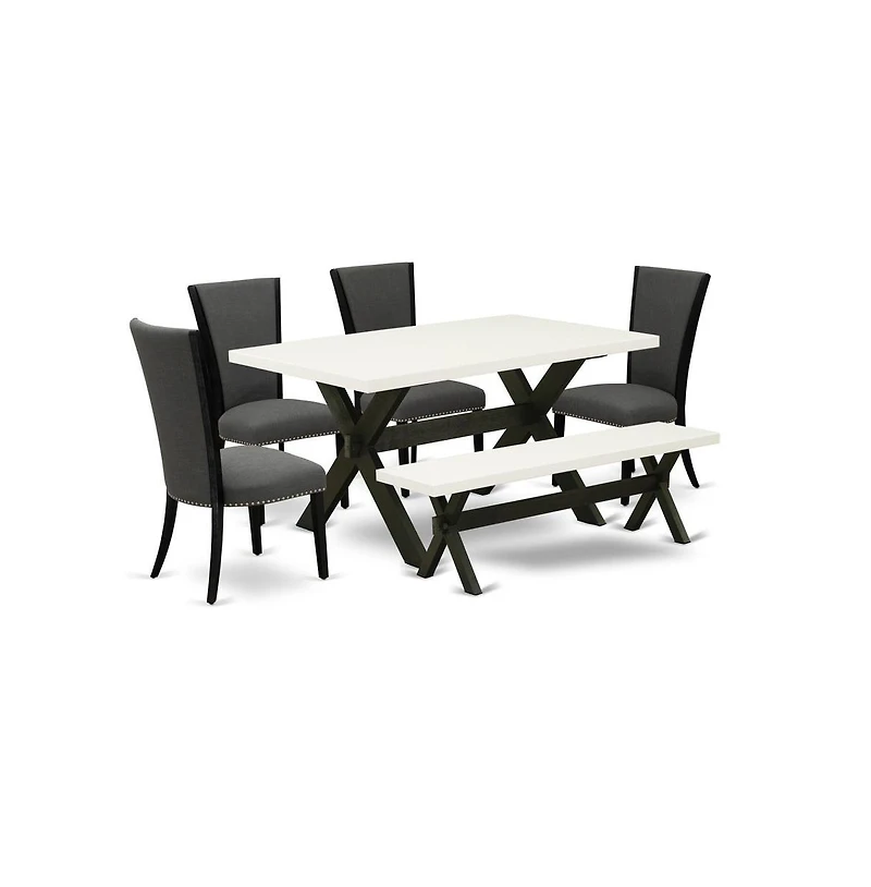 East West Furniture 6 Piece Kitchen Table Set