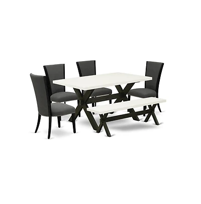 East West Furniture 6 Piece Kitchen Table Set