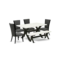 East West Furniture 6 Piece Kitchen Table Set