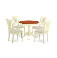 East West Furniture 5 Pc Kitchen Table set-small Kitchen Table and 4 Chairs for Dining room