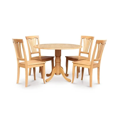 East West Furniture 5 Pc Kitchen Table set-drop leaf Table and 4 dinette Chairs