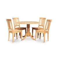 East West Furniture 5 Pc Kitchen Table set-drop leaf Table and 4 dinette Chairs