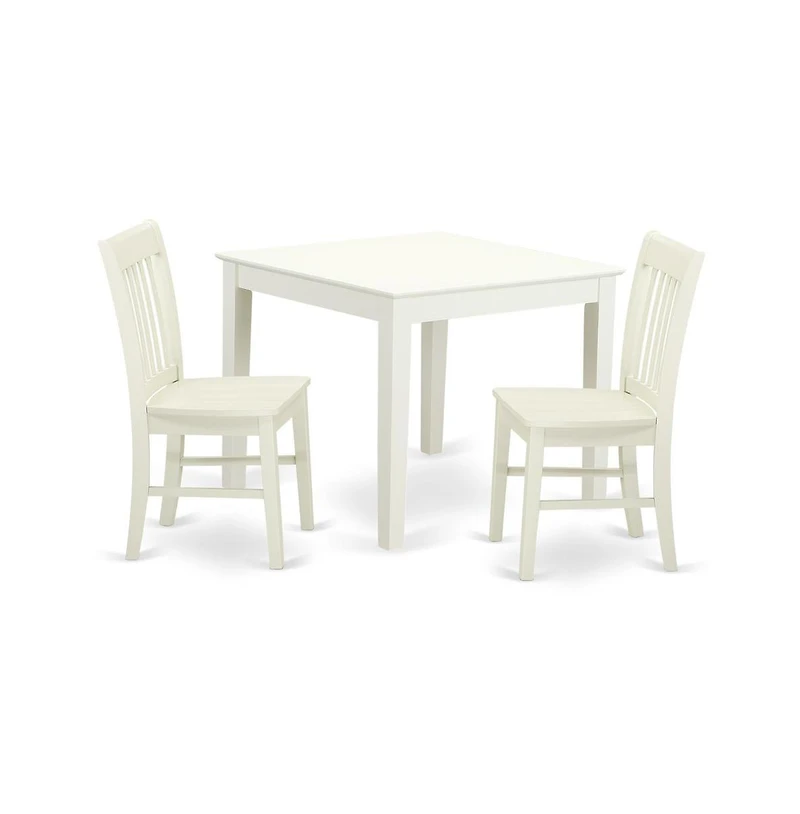 East West Furniture Dining Room Set Linen White