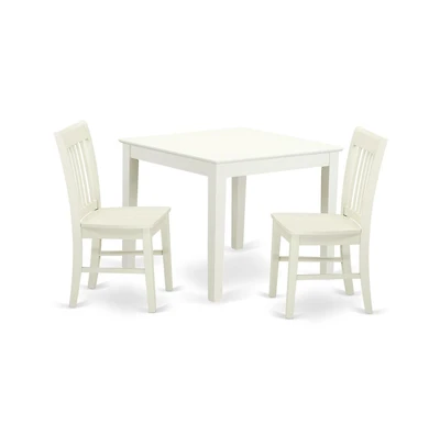 East West Furniture Dining Room Set Linen White