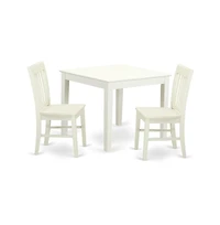 East West Furniture Dining Room Set Linen White