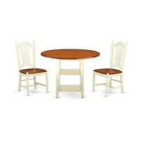 East West Furniture Dining Room Set Buttermilk & Cherry
