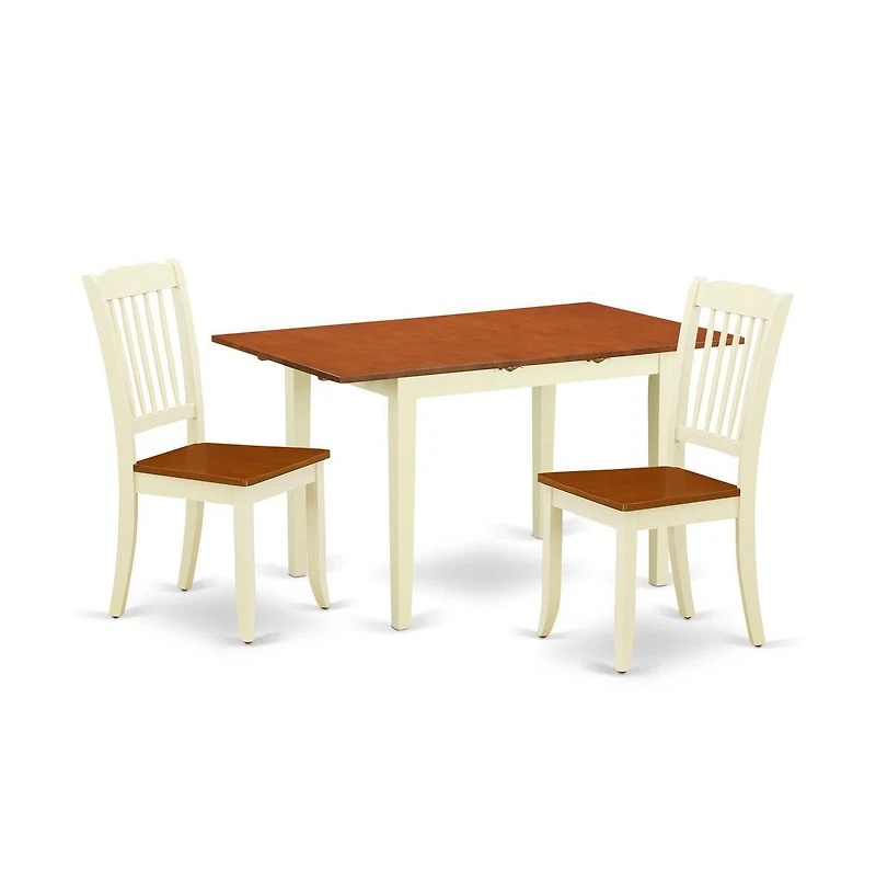 East West Furniture Dining Room Set Buttermilk & Cherry