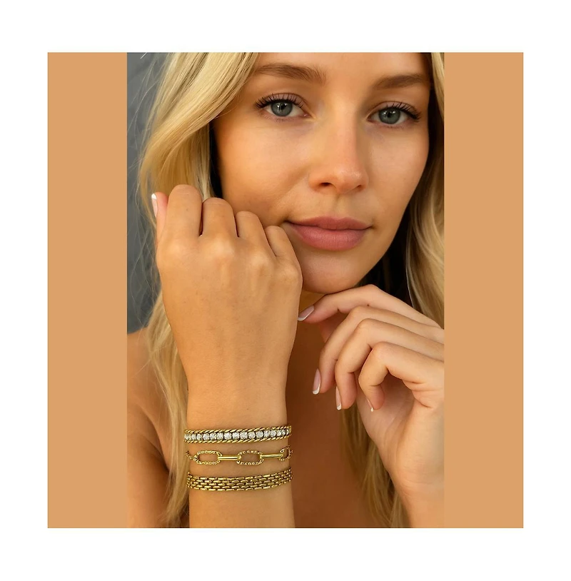 Amelia Sparkle Stack Adjustable Cz Chain Bracelet