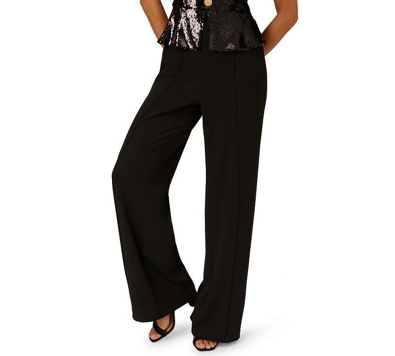 Adrianna Women's Crew Neck Sequin Bodice Wide-Leg Jumpsuit