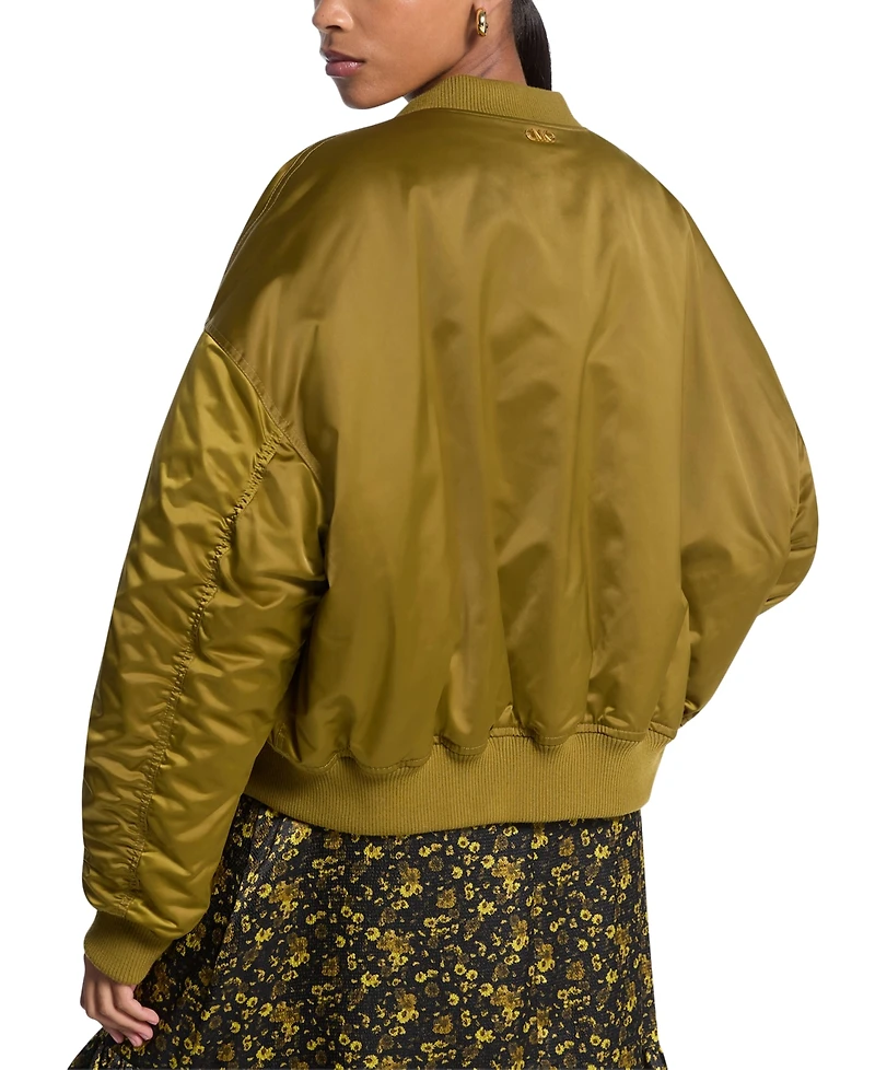 Michael Kors Women's Zip Front Filled Bomber Jacket