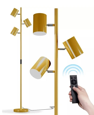 Sugift Modern 3-Head Adjustable Floor Lamp with Independent Switches, Led Bulbs Included, Tall Standing Lamp